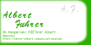 albert fuhrer business card